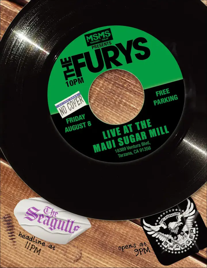 Flier: Aug 8, 2025 · Maui Sugar Mill Saloon, Tarzana