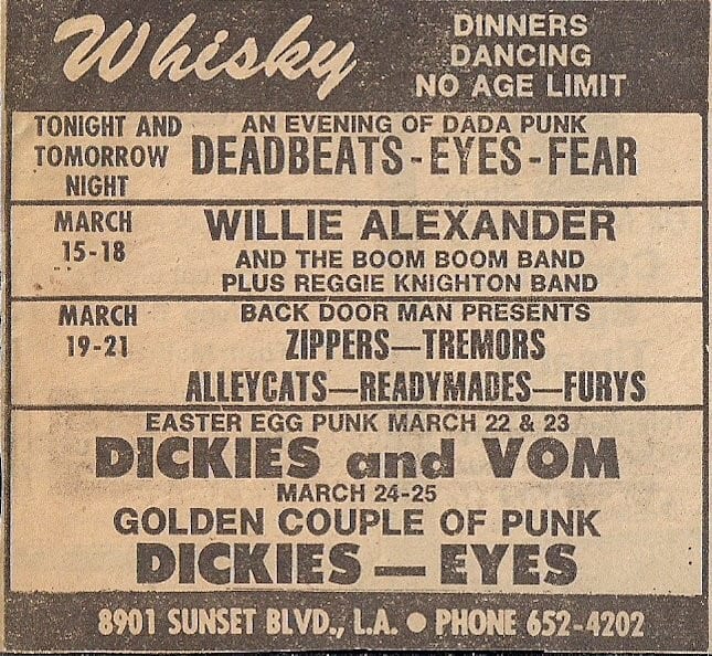 Whisky gig, March 21, 1978