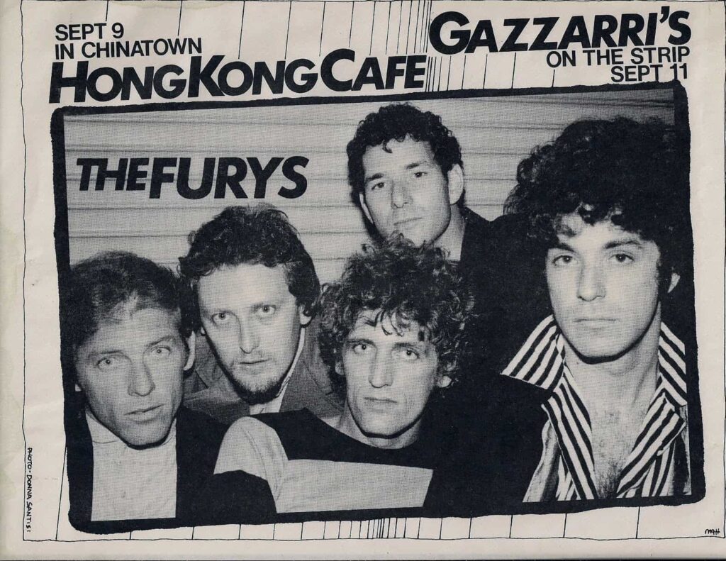 Flier for The Furys at the Hong Kong Cafe and Gazzarri’s